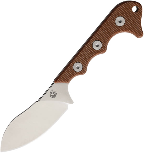 QSP Knife Neckmuk Neck Knife Brown 2.88" satin finish D2 tool steel blade Brown linen micarta handle - Qsp Knife