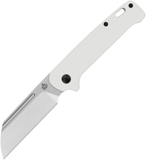 QSP Knife Penguin Folding Knife 4in Closed 3in Satin 14C28N Sandvik SS Blade White G10 Handle - Qsp Knife