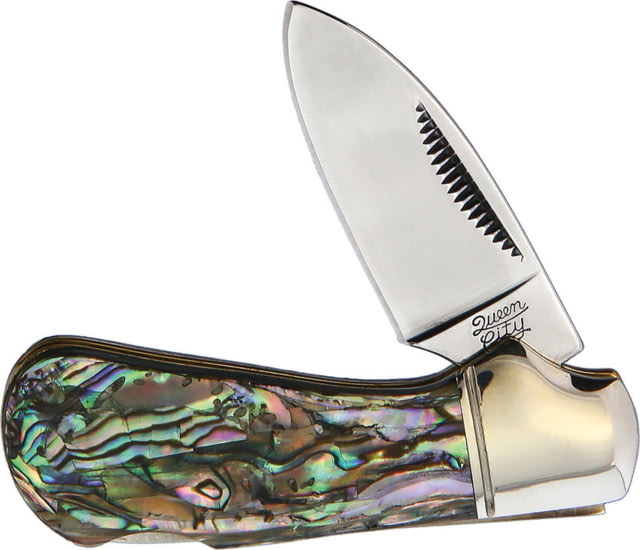 Queen City Cub Lockback Abalone Folding Knife Mirror finish stainless spear blade Abalone handle KC017R / QC004 - Queen City