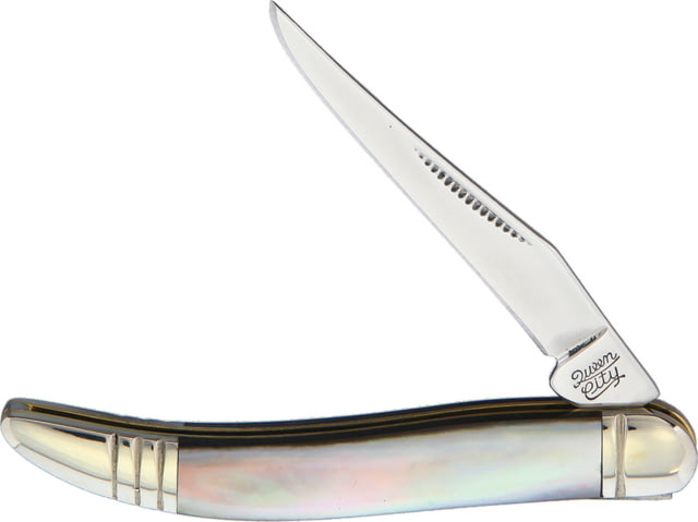 Queen City Toothpick Black Pearl Folding Knife Mirror finish stainless long clip blade Black pearl handle KB106R / QC012 - Queen City