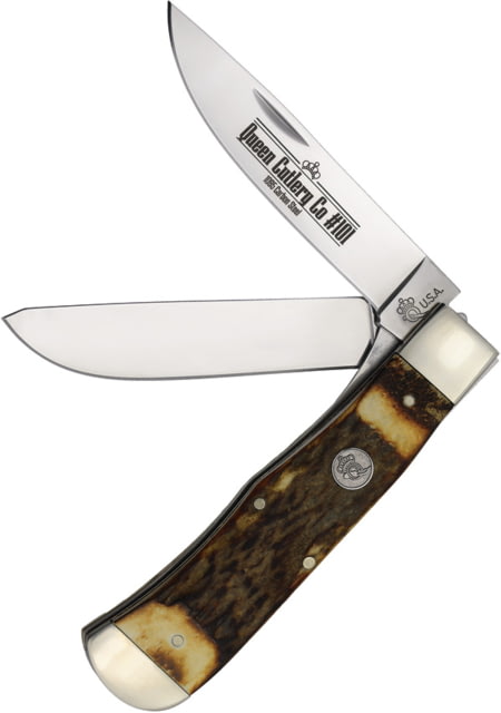 Queen Two Blade Lockback Stag - Queen