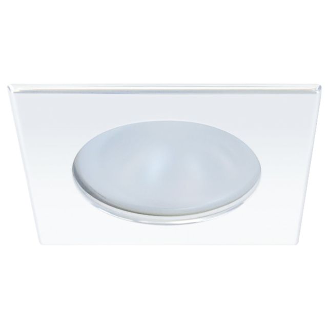Quick Blake XP Downlight 4W LED Round Light w/ Square White Bezel Spring Mounted IP66 Warm White