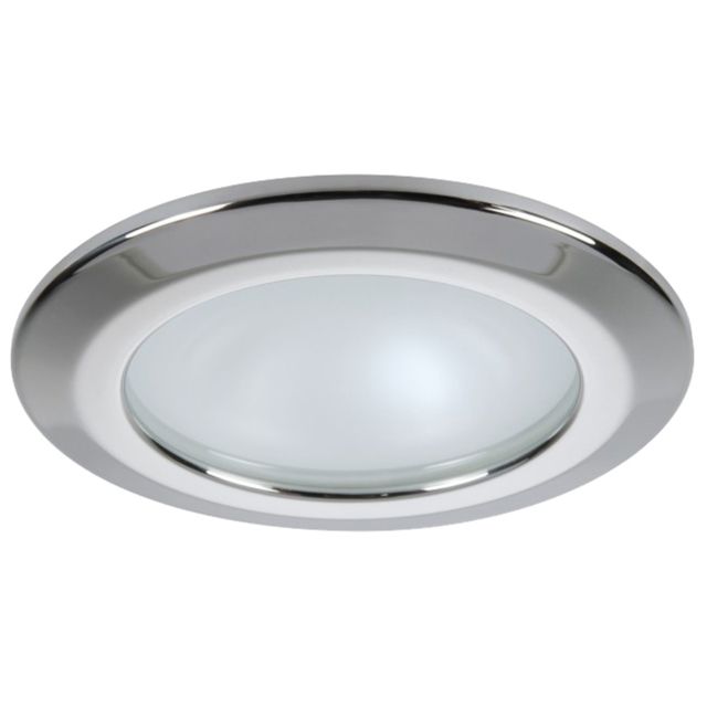 Quick Kor XP Downlight 4W LED Round Light w/ Round Stainless Bezel IP66 Spring Mounted Daylight