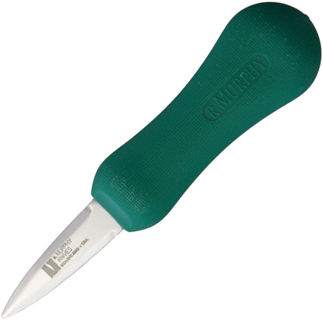 R. Murphy Duxbury Oyster Knife 2.25" satin finish stainless blunt tip blade Green synthetic handle - R. Murphy