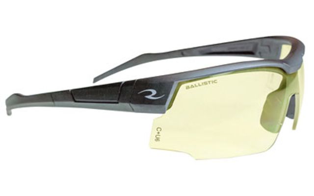 Radians Ballistic Rated Skybow Glasses w/ Flexible Temple Tips and Rubberized Nosepiece Grey/Yellow RAD