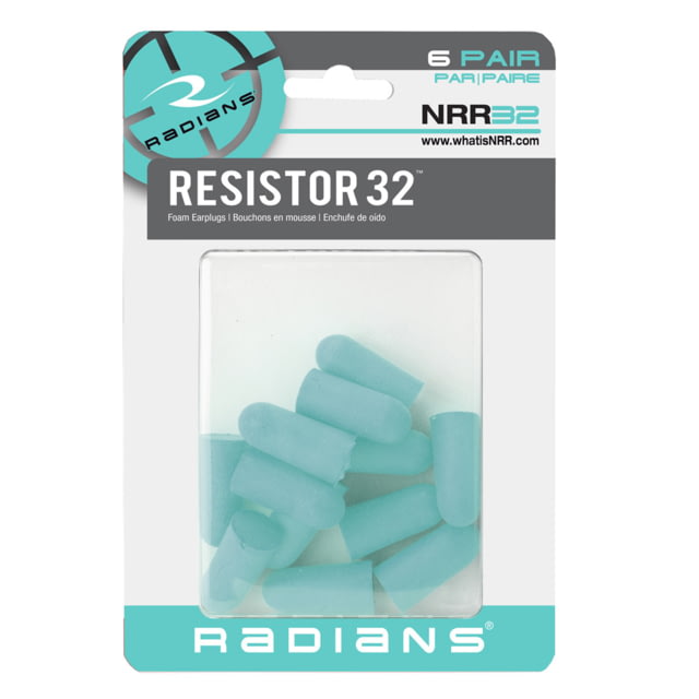 Radians Resistor32 Foam Earplugs 6 Pr Aqua - Radians