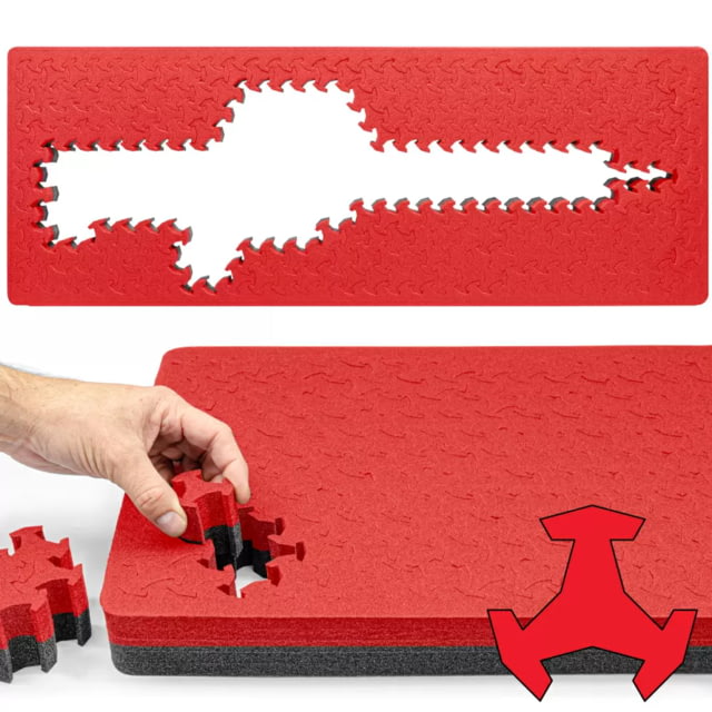 RAGAR RAGAR 35.75 in x 13.5 in Foam Insert For Hard Rifle Cases Red/Charcoal