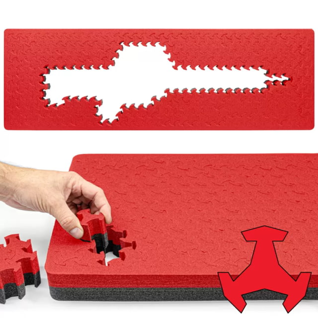 RAGAR RAGAR 41.75 in x 13.5 in Foam Insert For Hard Rifle Cases Red/Charcoal