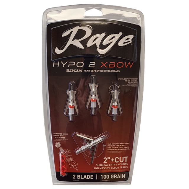 Rage Hypodermic Crossbow NC 2-Blade Broadhead 4 Pack