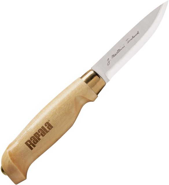 Rapala Birch Collection Drop Point Fixed Blade Knife 3.75in German Steel Drop Point Birch Wood Handle - Rapala
