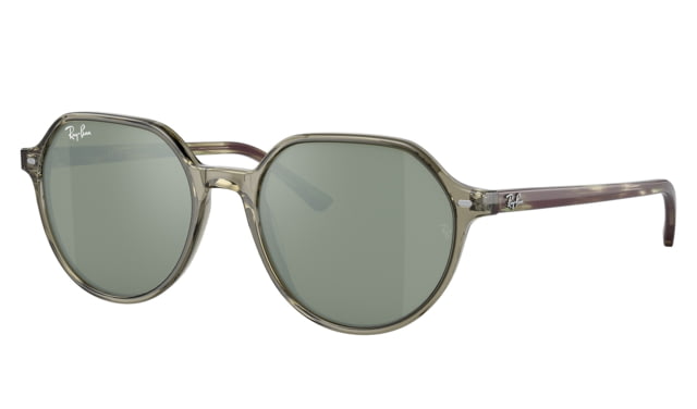 Ray-Ban RB2195F Thalia Sunglasses Transparent Green Frame Grey Mirror Lens Asian Fit 53 - Ray-Ban
