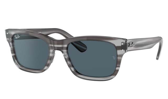 Ray-Ban RB2283 Mr Burbank Sunglasses - Men's Striped Gray Frame Blue Lens 58 - Ray-Ban