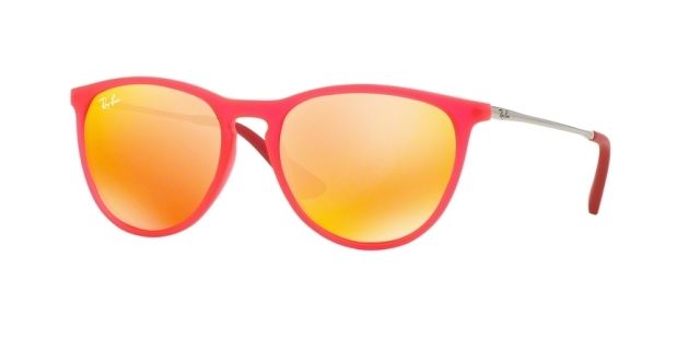 Ray-Ban RJ9060S Sunglasses 70096Q-50 - Fuxia Fluo Trasp Rubber Frame Brown Mirror Orange Lenses - Ray-Ban
