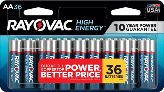 Rayovac High Energy Alkaline AA Batteries 36 Pack - Rayovac