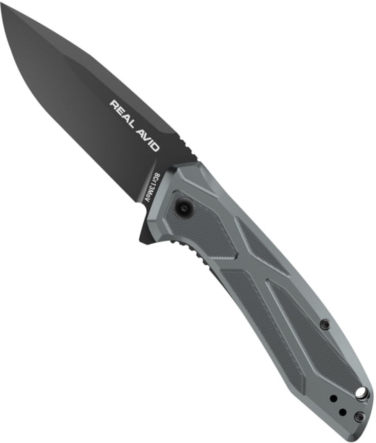 Real Avid Real Avid RAV-2 Folding Knife 3.25in 8Cr13MoV Black Oxide Drop Point Plain Blade Blue/Black Aluminum Handle - $34.99 at Optics Planet