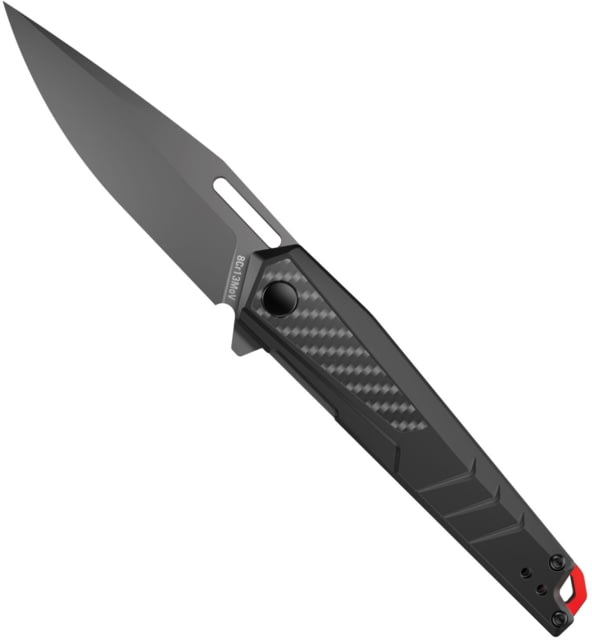 Real Avid Real Avid RAV-5 Folding Knife 3.4in 8Cr13MoV Titanium Drop Point Plain Blade Black Carbon Fiber Aluminum Handle - $49.99 at Optics Planet