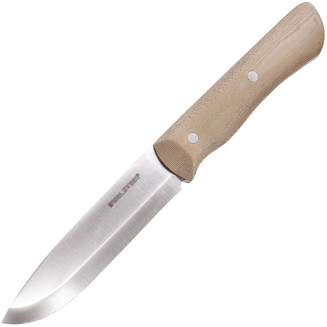Real Steel Bushcraft III Coyote Fixed Blade Knife 8.5in Overall 4in Satin D2 Tool Steel Blade Coyote Tan G10 Handle Belt Adapter Coyote Brown Kydex - Real Steel