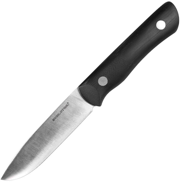 Real Steel Bushcraft III Fixed Blade Con Knife 4" satin finish D2 tool steel blade Black G10 handle - Real Steel