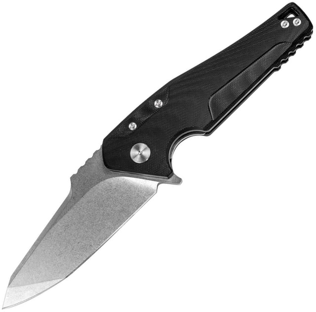 Real Steel Echo Linerlock Folding Knife 4.5" stonewash finish Bohler K110 stainless blade Black G10 handle - Real Steel