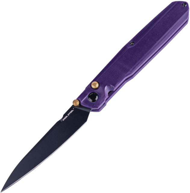 Real Steel G5 Metamorph Folding Knife 3.5in 14C28N Black G10 Handle Purple - Real Steel