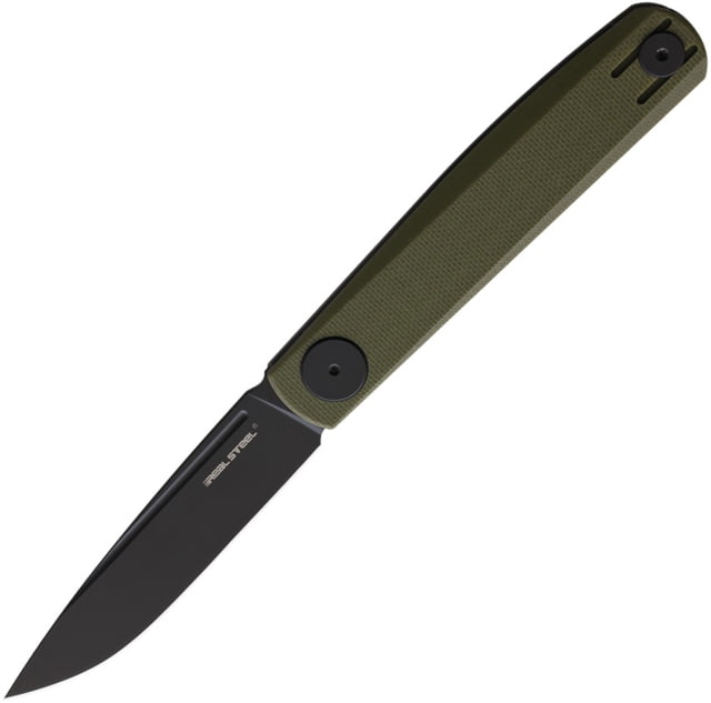 Real Steel Gslip Compact Green G10 Folding Knife 3.5" black finish VG-10 stainless blade OD green G10 handle - Real Steel