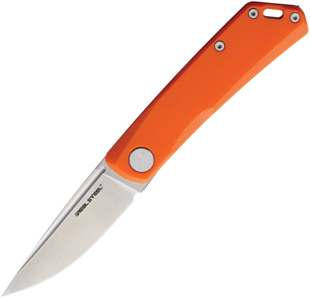 Real Steel Luna LITE Slip Joint Folding Knife 2.75" satin finish D2 tool steel blade Orange G10 handle - Real Steel