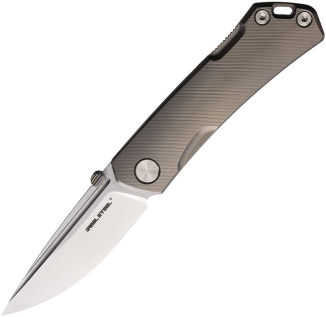 Real Steel Luna Maius Titanium Folding Knife 4.25in Closed 3in Satin Bohler N690 SS Blade Gray Titanium Handle - Real Steel