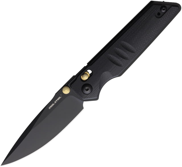 Real Steel Sacra Blackout Folding Knife 4.13in Closed 3.13in Black Stonewash Bohler K110 SS Blade Black G10 Handle - Real Steel