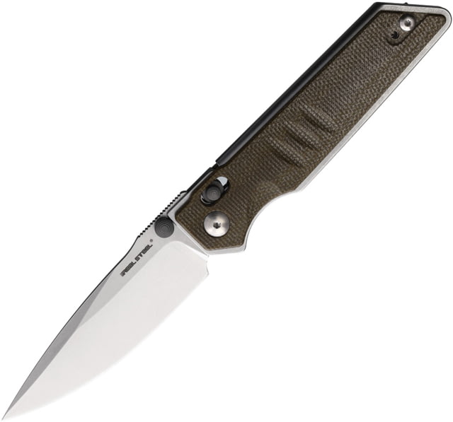 Real Steel Sacra Green Micarta Folding Knife 4.13in Closed 3.13in Stonewash Bohler K110 SS Blade Green Canvas Micarta Handle - Real Steel
