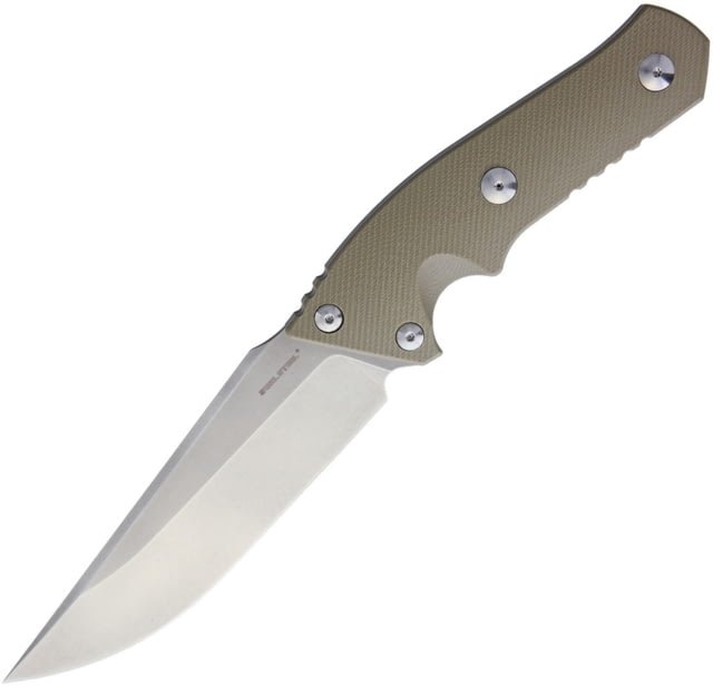 Real Steel Sorrow Fixed Blade Coyote Fixed Blade Knife 10.5in Overall 5.13in Stonewash D2 Tool Steel Blade Coyote Brown G10 Handle False Top Edge - Real Steel