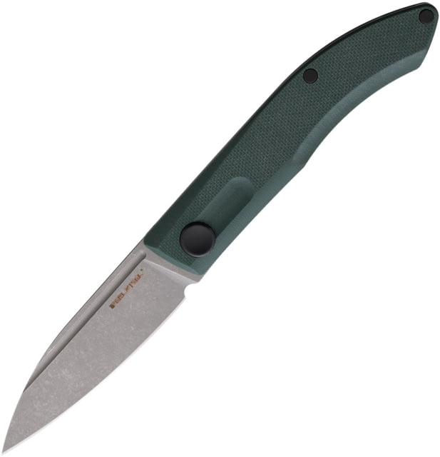 Real Steel Stella Folder Folding Knife 3" stonewash finish VG-10 stainless blade Green G10 handle - Real Steel