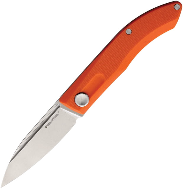 Real Steel Stella Folder Folding Knife 3" stonewash finish VG-10 stainless blade Orange G10 handle - Real Steel