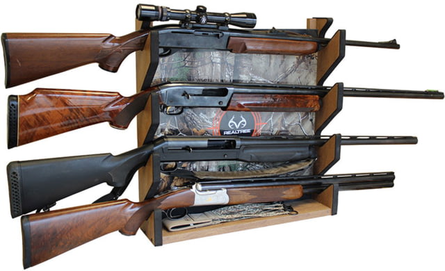 Rush Creek Creations 4 Gun Wall Storage Rack Camouflage Realtree / Dark wood - Rush Creek Creations