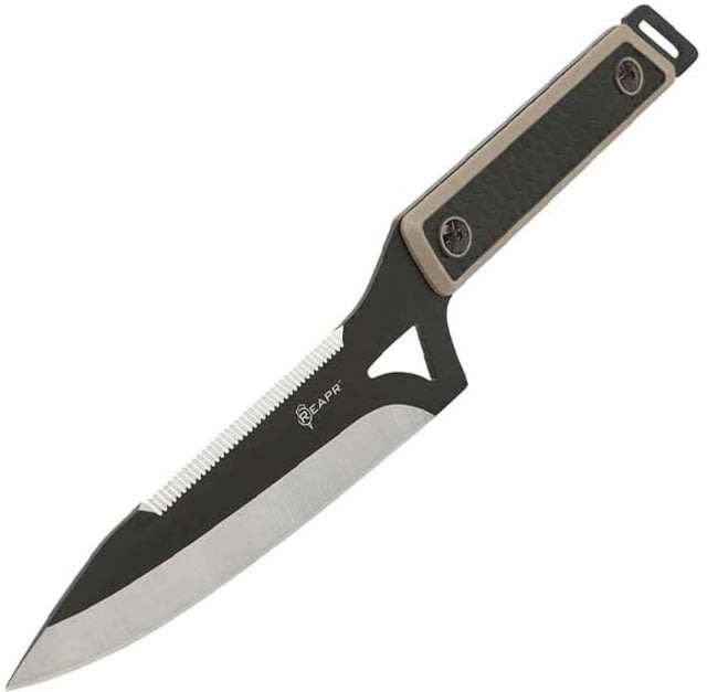 Reapr Versa Camp Knife 6.5in 420 Stainless Steel Serrated Edge Powder Coated Blade Black TPR Handle - Reapr