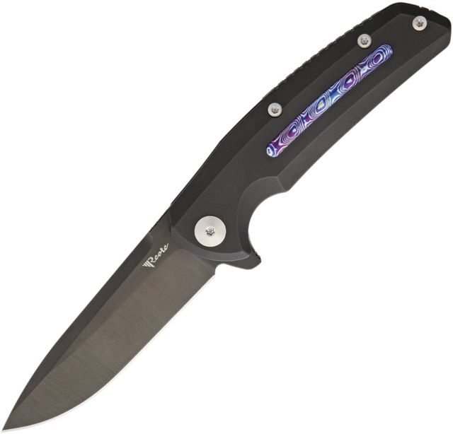 Reate Knives Epoch Framelock Black Folding Knife3.75inStandard EdgeDrop Point Black Black Handle EPOCH ALL BLACK - Reate Knives