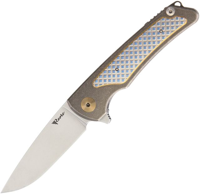 Reate Knives Wave Titanium Framelock Folding Knife3.25inBohler M390 SteelStonewashStonewash Titanium Handle - Reate Knives