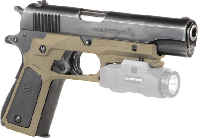 Recover Tactical CC3P Phantom 1911 Grip and Rail System Tan Frame w/ Black and Tan Panels - Recover Tactical