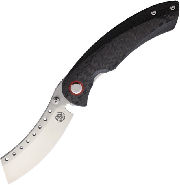 Red Horse Knife Works Hell Razor Folding Knife 5in Closed 3.5in Satin S35VN Stainless Blade Twill Carbon Fiber Handle RH08 CF SATIN - Red Horse Knife Works