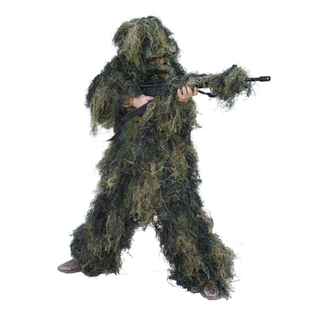Red Rock Outdoor Gear 5-Piece Youth Ghillie Suit Woodland Woodland Large - Red Rock Outdoor Gear