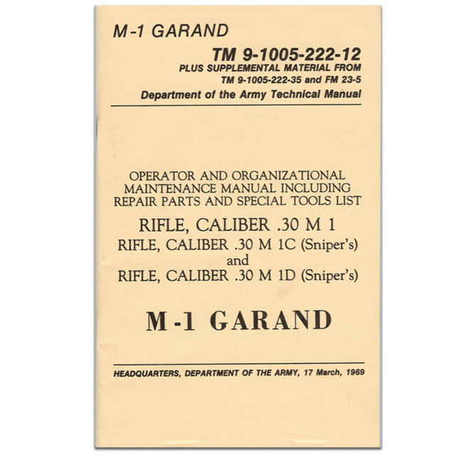 Red Rock Outdoor Gear Field Manuals M1 Garand