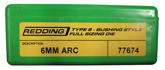Redding Reloading 6MM ARC Type-S Bushing Full Die, Steel, 77674 by USA Redding Reloading Reloading Dies
