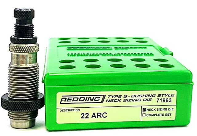 Redding Reloading 22 ARC Type-S Bushing Neck Die, Steel, Small, 71963 by USA Redding Reloading Reloading Dies