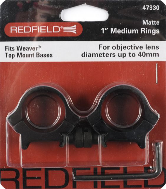 Redfield Mounts 4 Hole Aluminum Rifle Scope Rings - Med Matte