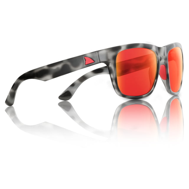 Redfin Polarized Tybee Sunglasses Black Tortoise Frame Hull Red Polarized Lens One Size - Redfin Polarized