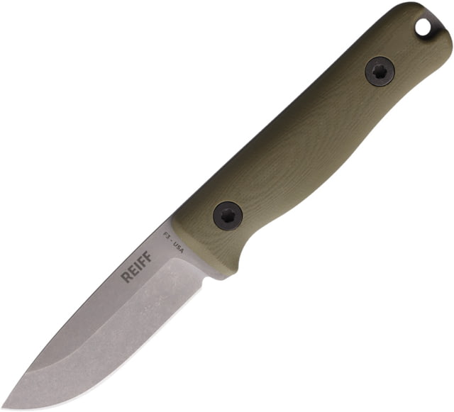 Reiff Knives F3 EDC Fixed Blade OD Lthr - Reiff Knives
