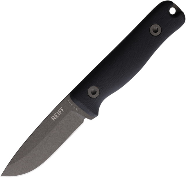 Reiff Knives F3 XC Fixed Blade Knife 6.75in Overall 3in Gray Cerakote CPM-3V Carbon Steel Drop Point Blade Black G10 Handle Black Kydex Belt Sheath - Reiff Knives