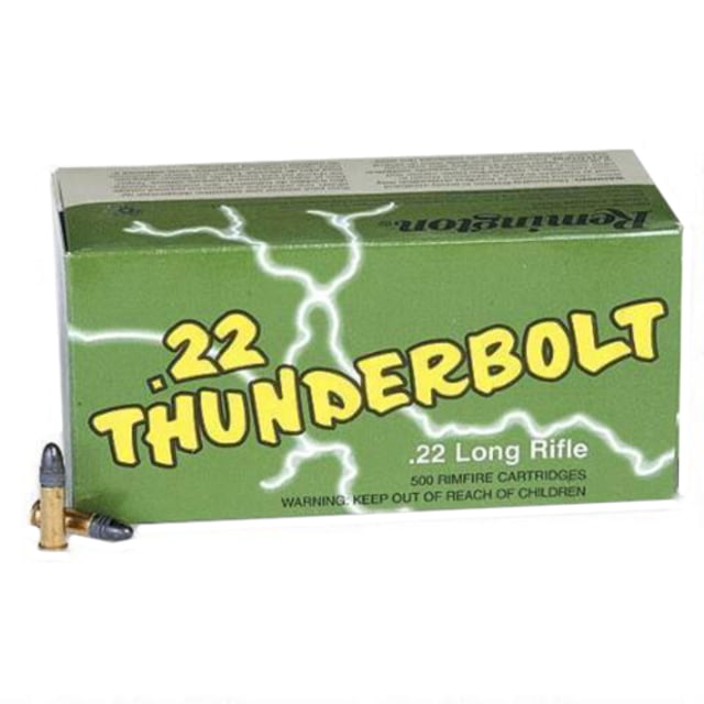 ington 22 Thunderbolt .22 Long Rifle 40 Grain Round Nose Brass Cased Rimfire 50 Rounds Ammo