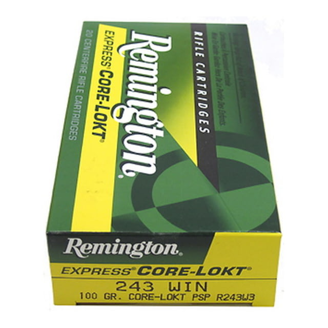 ington Core-Lokt .243 Winchester 100 Grain Core-Lokt Pointed Soft Point Centerfire Rifle 20 Rounds Ammo