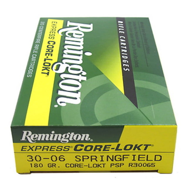 ington Core-Lokt .30-06 Springfield 180 Grain Core-Lokt Pointed Soft Point Centerfire Rifle 20 Rounds Ammo