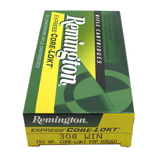 ington Core-Lokt .308 Winchester 150 Grain Core-Lokt Pointed Soft Point Centerfire Rifle 20 Rounds Ammo
